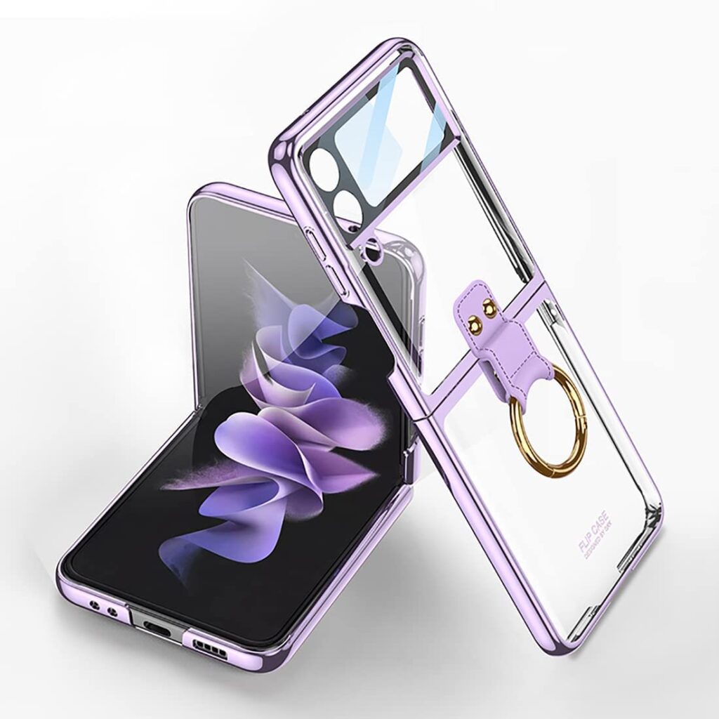 【OURJOY】 Galaxy Z Flip4 5G ケース クリア リング付き